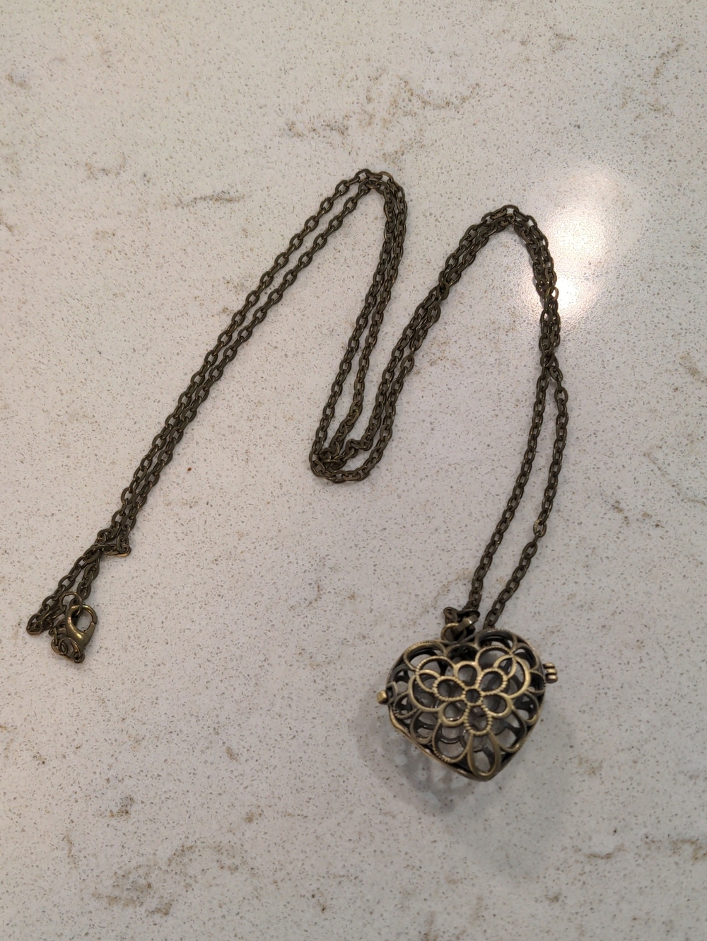 Filagree Heart Locket Necklace